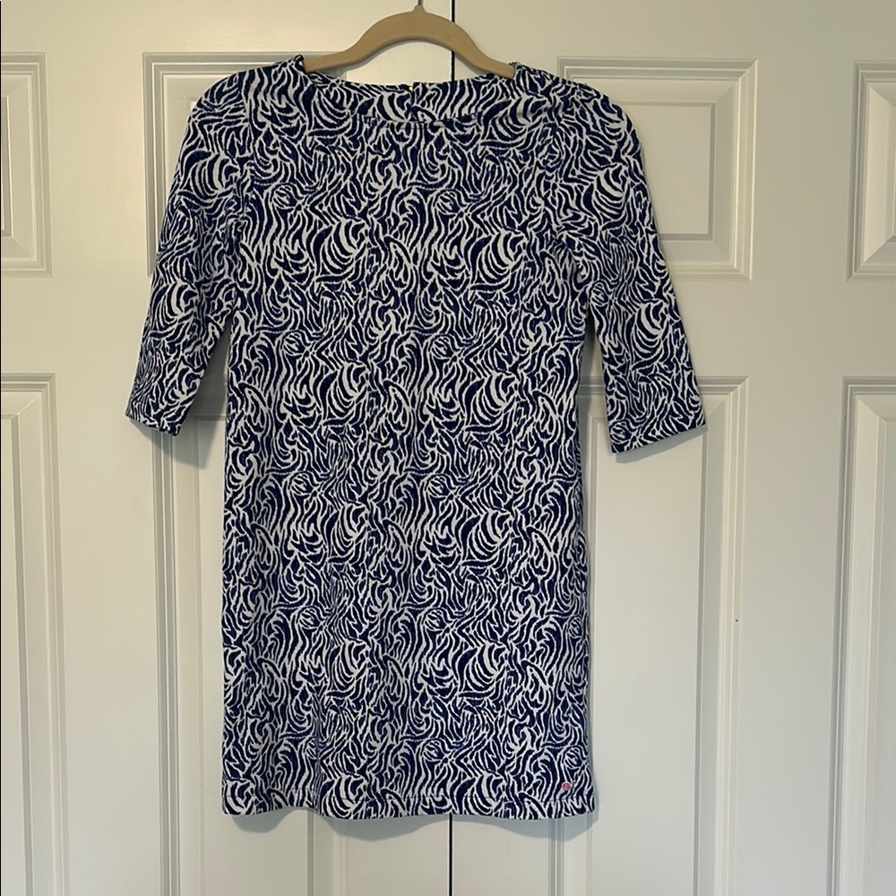 Blue and White Patterned Dress